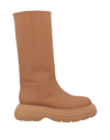GIA COUTURE GIA COUTURE WOMAN KNEE BOOTS CAMEL SIZE 8 CALFSKIN