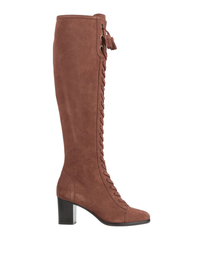 Alberta Ferretti Knee Boots In Brown