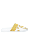 Versace Medusa Head-print Slippers In White