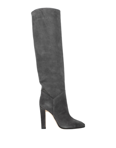 Alberta Ferretti Knee Boots In Grey