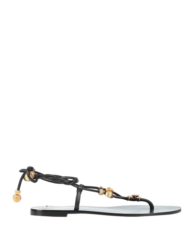Tory Burch Toe Strap Sandals In Black