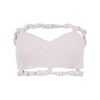 Ganni Ruched Hemp Cropped Halter Top In Pink &amp; Purple