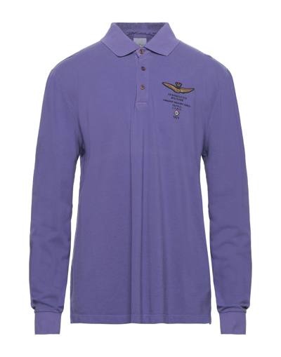 Aeronautica Militare Polo Shirts In Light Purple
