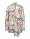 Gcds Patchwork-print Asymmetric Shirt In Green