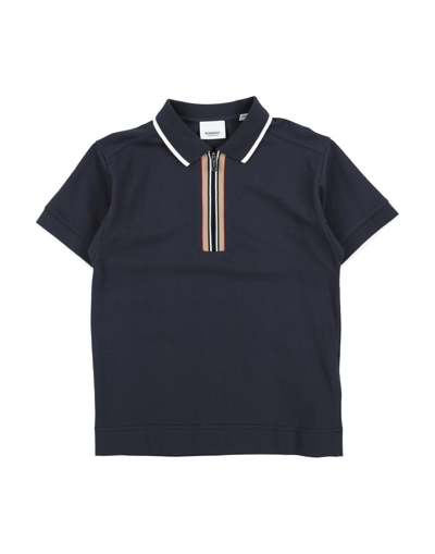 Burberry Kids' Polo Shirts In Dark Blue