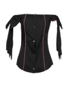 BABYLON BABYLON WOMAN SHIRT BLACK SIZE 6 COTTON, POLYAMIDE, ELASTANE