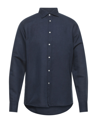 Deperlu Man Shirt Midnight Blue Size Xl Linen, Cotton