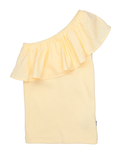 Molo Kids' T-shirts In Light Yellow