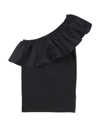Molo Rebecca One-shoulder Cotton Top In Black