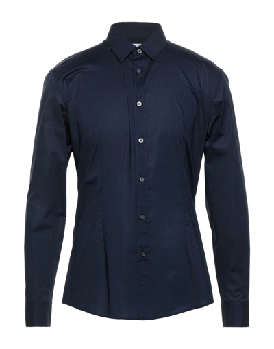 Grey Daniele Alessandrini Shirts In Dark Blue