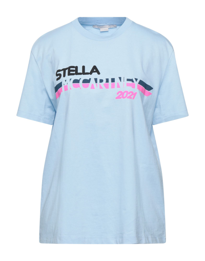 Stella Mccartney Womens Light Blue Cotton T-shirt