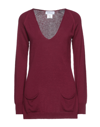 PIANURASTUDIO PIANURASTUDIO WOMAN SWEATER BURGUNDY SIZE S VISCOSE, WOOL, POLYAMIDE, CASHMERE