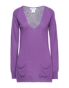 PIANURASTUDIO PIANURASTUDIO WOMAN SWEATER PURPLE SIZE S VISCOSE, WOOL, POLYAMIDE, CASHMERE