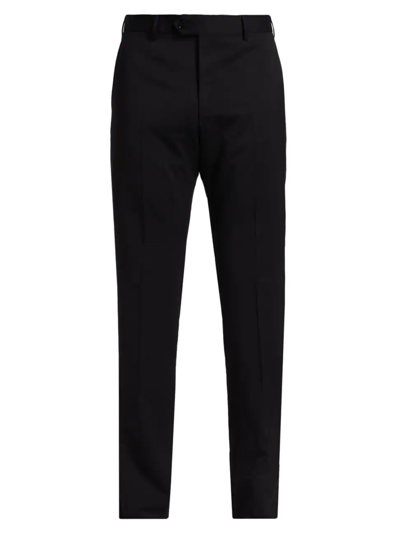 Giorgio Armani Men's Tapered Wool Trousers In Black