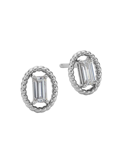 Adriana Orsini Veritas Rhodium-plated Cubic Zirconia Earrings In Silver