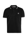 Moncler Short Sleeve Contrast Trim Polo In Black