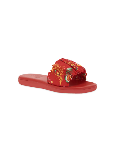 Ancient Greek Sandals Baby's, Little Girl's & Girl's Marina Soft Slide Sandals In Red