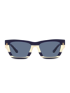 Tory Burch Women's Square Logo Sunglasses, 52mm In Blue