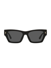 Tory Burch 52mm Rectangular Sunglasses In Black