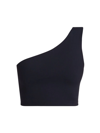 Susana Monaco One-shoulder Cropped Top In Midnight