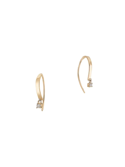 Lana Jewelry 14k Yellow Gold Diamond Squared Threader Earrings