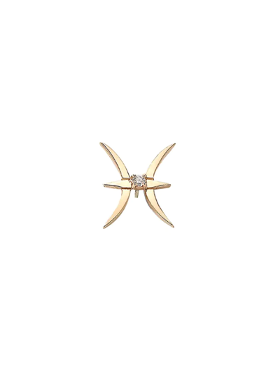 Lana Jewelry Twenty 14k Gold & Diamond Pisces Stud Earring