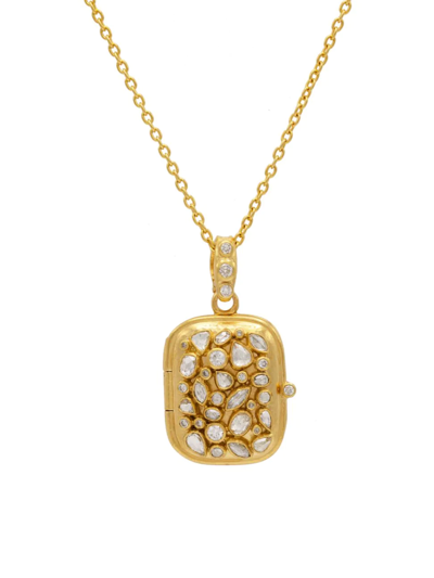 Gurhan One-of-a-kind 24k Yellow Gold & Diamond Locket Necklace