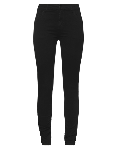 Kontatto Woman Pants Black Size M Cotton, Elastane