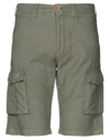 Solid ! Man Shorts & Bermuda Shorts Military Green Size L Linen, Cotton