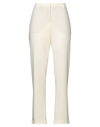 Merci .., Woman Pants Ivory Size 10 Polyester, Viscose, Elastane In White