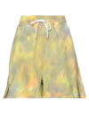 Msgm Tie-dyed French Cotton-terry Shorts In Yellow