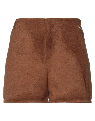 Souvenir Woman Shorts & Bermuda Shorts Brown Size M Polyester, Acrylic, Wool