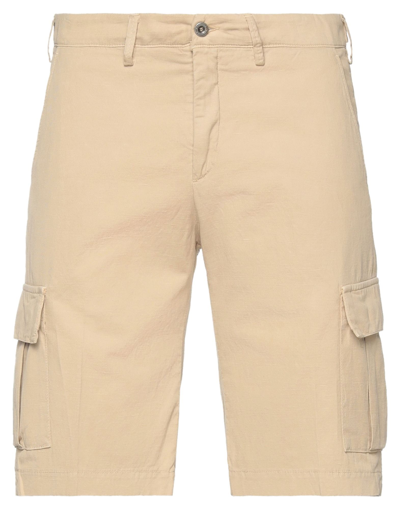 B Settecento Man Shorts & Bermuda Shorts Beige Size 33 Cotton, Linen, Elastane