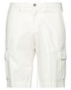 B Settecento Man Shorts & Bermuda Shorts White Size 36 Cotton, Linen, Elastane