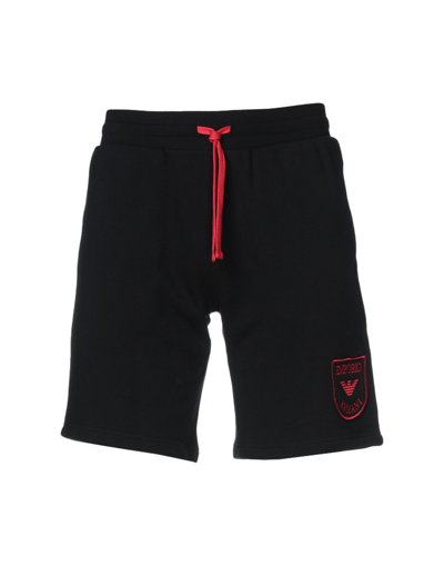 Emporio Armani Loungewear Bermuda/shorts Man Shorts & Bermuda Shorts Black Size L Cotton, Polyester