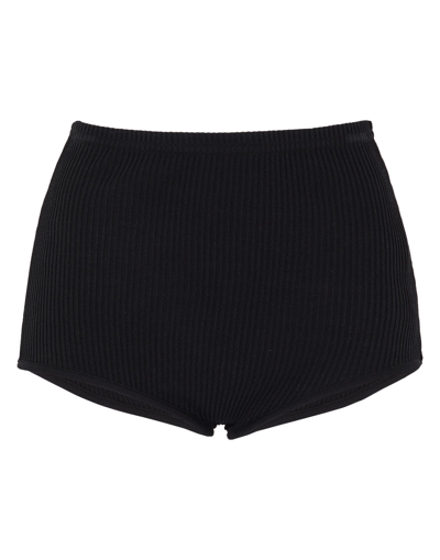 8 By Yoox Ribbed Knit Culotte Woman Shorts & Bermuda Shorts Black Size Xl Viscose, Polyamide
