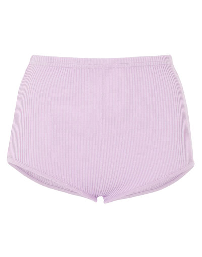 8 By Yoox Ribbed Knit Culotte Woman Shorts & Bermuda Shorts Light Purple Size Xl Viscose, Polyamide