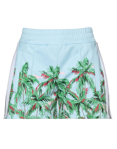Palm Angels Woman Shorts & Bermuda Shorts Turquoise Size L Polyester