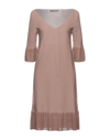 D Exterior Midi Dresses In Camel