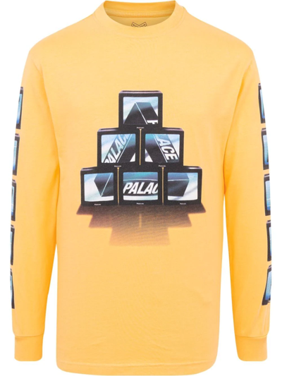 Palace Ptv Long-sleeve T-shirt In Yellow