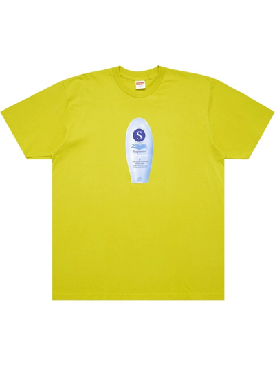 Supreme Super Cream Graphic-print T-shirt In Yellow