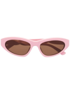 Balenciaga Logo Twisted Acetate Cat-eye Sunglasses In Pink