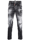 Dsquared2 Distressed-finish Denim Jeans In Schwarz