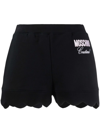 MOSCHINO COUTURE LOGO-EMBROIDERED MINI SHORTS