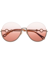 Chloé Sofya Round-frame Sunglasses In Gold