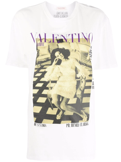 Valentino Photograph-print Cotton T-shirt In White
