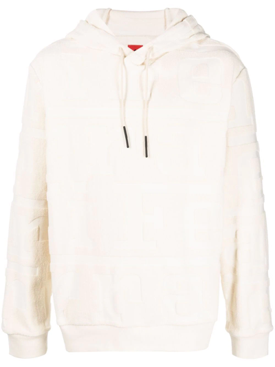 Ferrari Debossed-logo Drawstring Hoodie In White