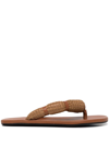 Staud Women's Raffia Sierra Thong Sandals In Tan