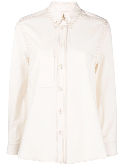 Isabel Marant Denim Button-down Shirt In Nude