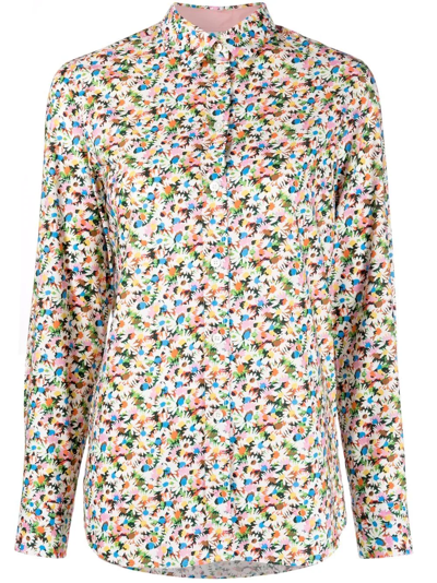 Paul Smith Floral-print Button-up Shirt In Multicolor